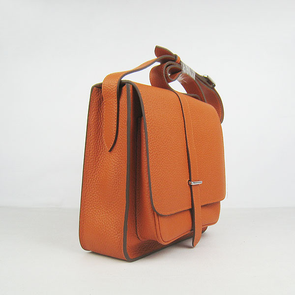 7A Hermes Togo Leather Messenger Bag Orange h2811 Replica